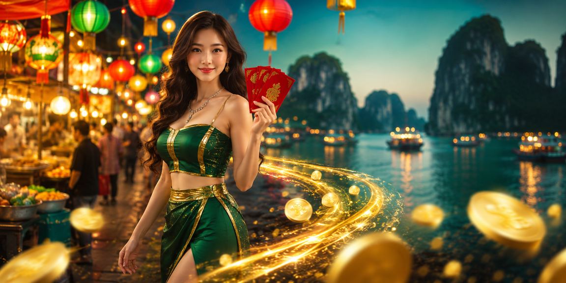 Cảnh đêm vịnh Hạ Long gợi liên tưởng đến khuyến mãi phong bì đỏ trên vhtk2