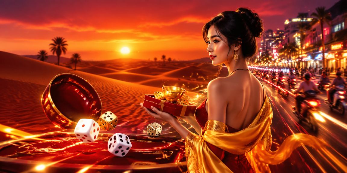 Cảnh biển Mũi Né về đêm gắn với trải nghiệm cá cược tài xỉu neon trên vhtk2