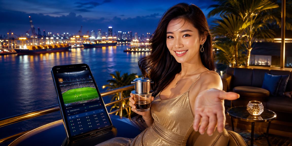 Người dùng Sài Gòn theo dõi tỷ lệ cược thể thao bên quán cà phê buổi sáng